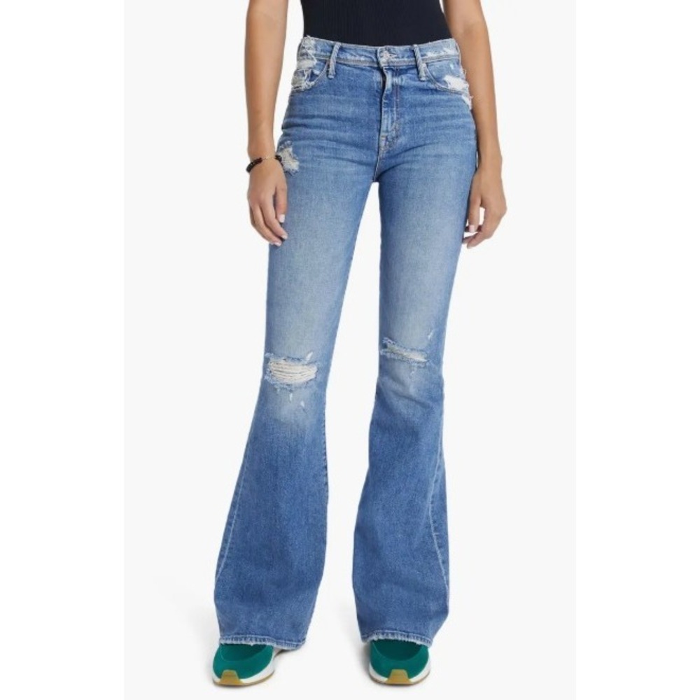 Mother Superior The Super Cruiser On Holy Ground Distressed Flare Jeans 29‎